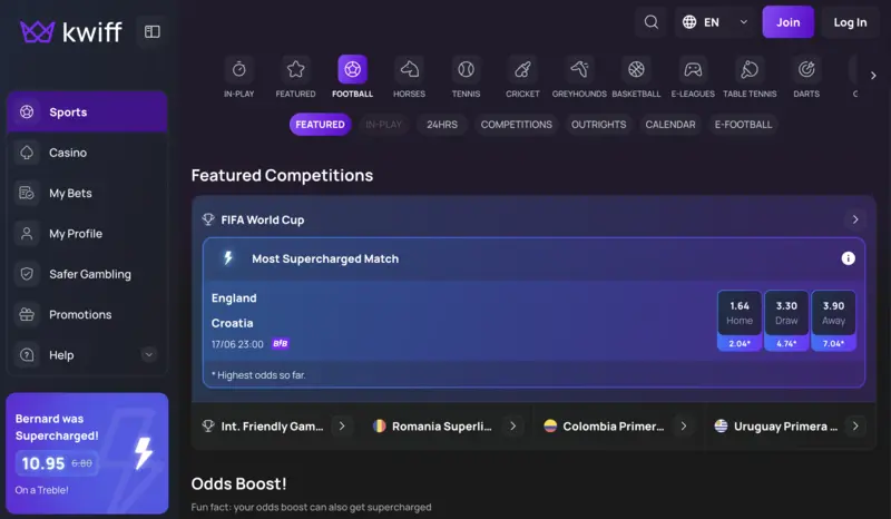 Kwiff betting